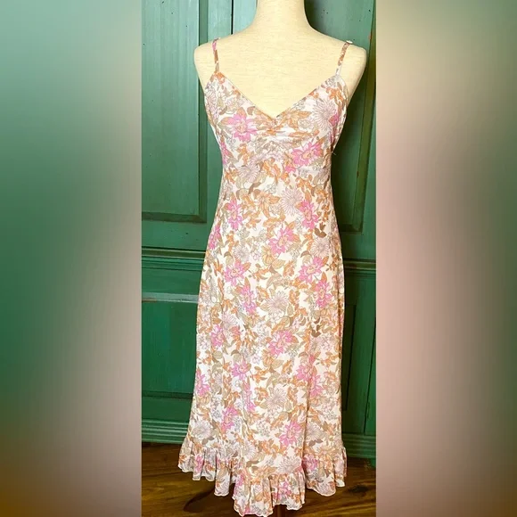 No Comment Dresses | No Comment Sleeveless Floral Maxi Dress Juniors XL (Measures Like M-L) | Color: Pink/White | Size: Lj | Robdoulos's Closet